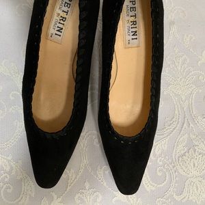 Petrini Black Leather and Suede Ladies Shoes - Made in Italy - 5.5 US (36 EU)